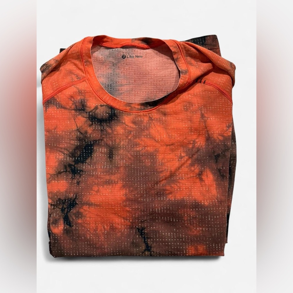 lululemon athletica Orange and Black Tie-Dye Top